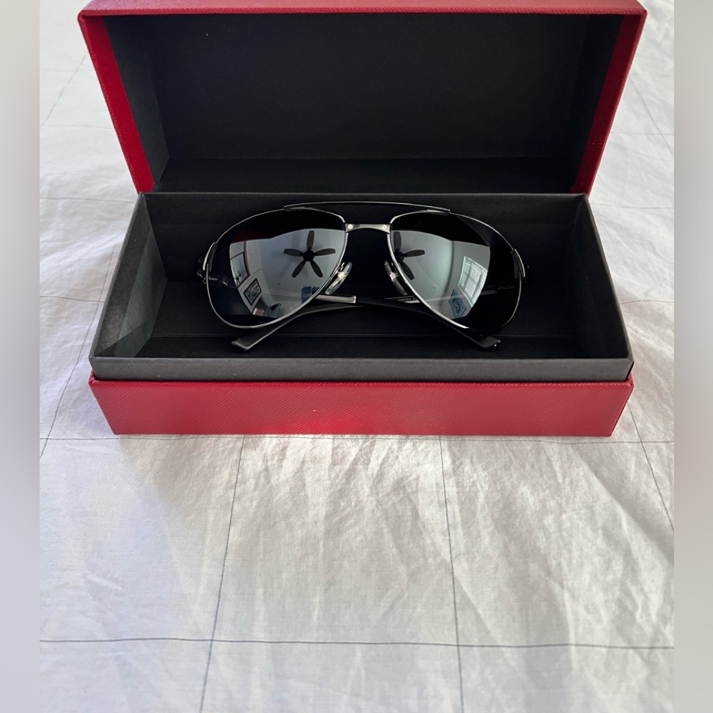 Cartier De Santos Aviator Sunglasses  Gunmetal Frame Dark Gray Lens 58 /16